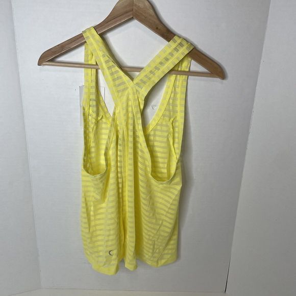 New Zyia Active Women’s Size Medium Yellow Lemon Nimbus Split Back Tank Top NWT - Picture 3 of 10